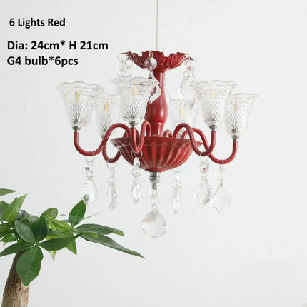 Suspension mini créative avec abat-jour en verre et cristal — LZ4P9XQ