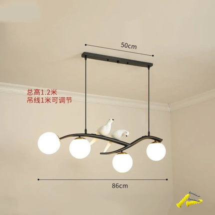 Lustre LED nordique avec abat-jour en verre en forme d'oiseau — LZ4X9T