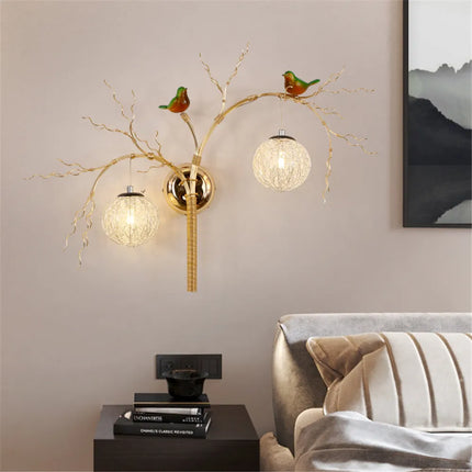 Applique murale LED nordique en aluminium motif nid d’oiseau romantique — LZ4X9T1