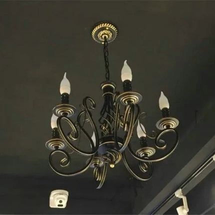 Lustre rétro en fer avec cristal et éclairage nordique — LZ4D9XQ