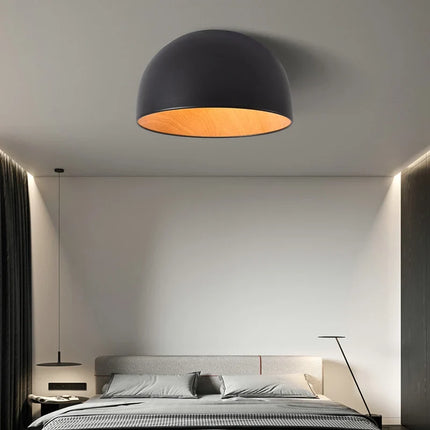 Lustre LED bois moderne grain naturel pour balcon et couloir — LZ4X9P2