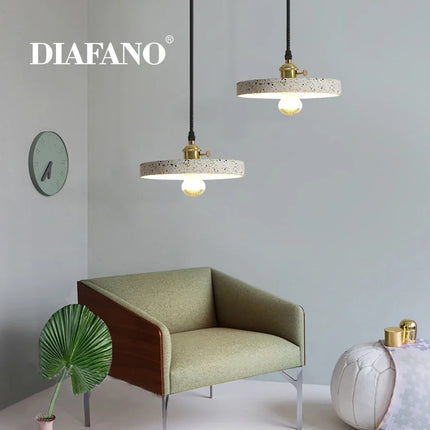 Suspension moderne en ciment blanc pour bar et cuisine E27 — LZ4X9T2