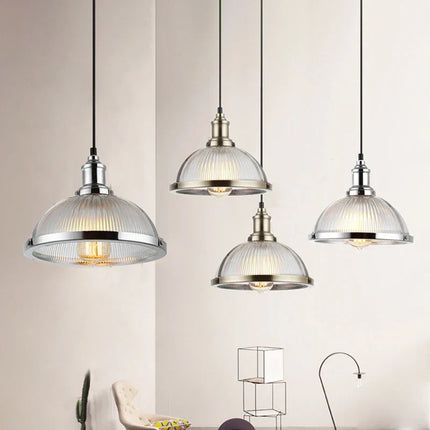 Suspension vintage en verre avec abat-jour LED style loft — LZ4X9Q2