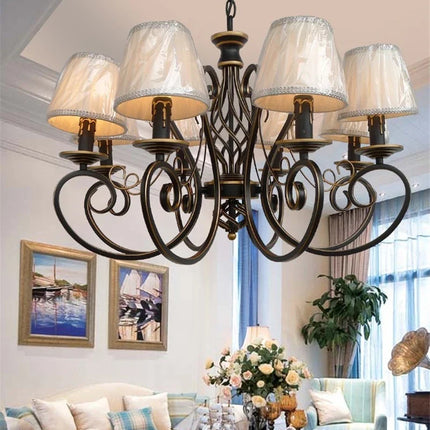 Lustre rétro en fer avec cristal et éclairage nordique — LZ4D9XQ