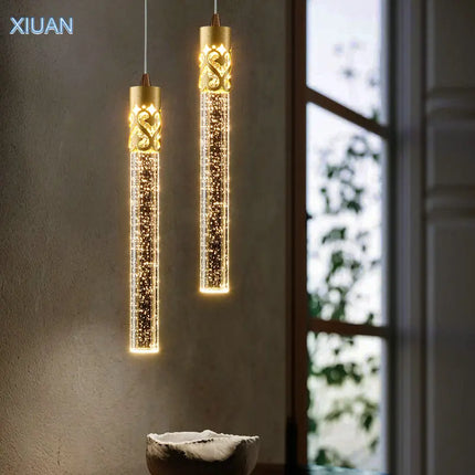 Suspension en cristal de luxe avec télécommande pour chevet Kistchen Island LED — LZ4D9X