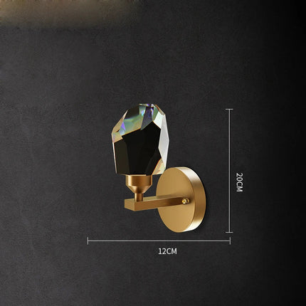 Applique murale en cuivre avec cristal et pierre décorative — LZ4X9Q