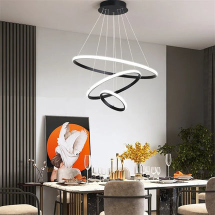 Lustre moderne LED en acrylique avec anneau lumineux — LZ4T9X