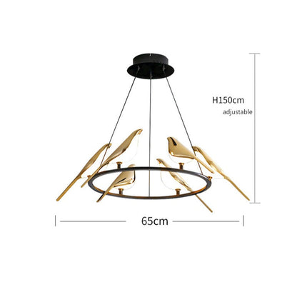 Lustre LED design en forme d’oiseaux dorés Pie — LZ4X9T