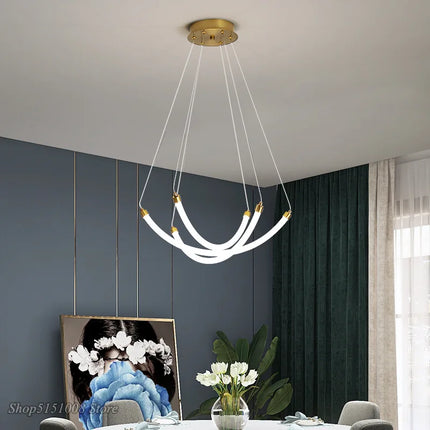 Lustre LED nordique réglable en acrylique et métal — LZ4X9P2