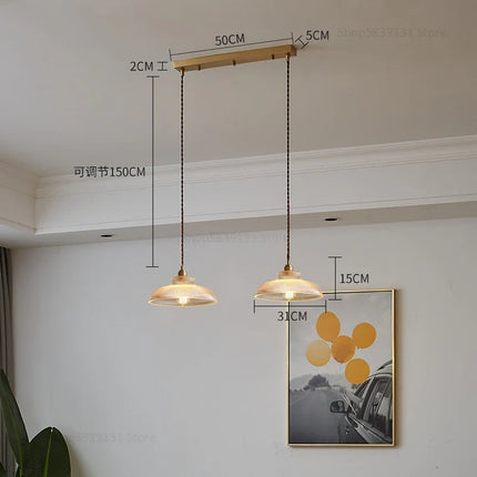 Suspension vintage en verre rayé style nordique — LZ4QJ7
