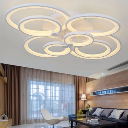 Lustre LED moderne à anneaux ronds pour éclairage intérieur — LZ4T9QJ2