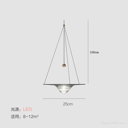 Suspension LED en verre transparent au design nordique moderne — LZ4X9P2