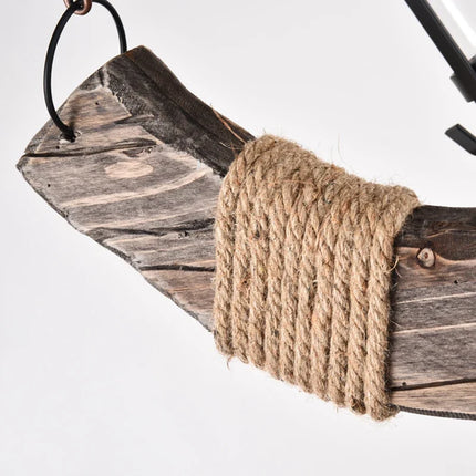 Lustre rétro en bois pour ambiance campagne et nostalgique — LZ4R9T1
