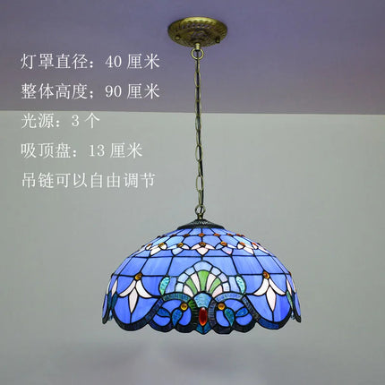 Suspension baroque en verre teinté pour intérieur raffiné — LZ4X9M