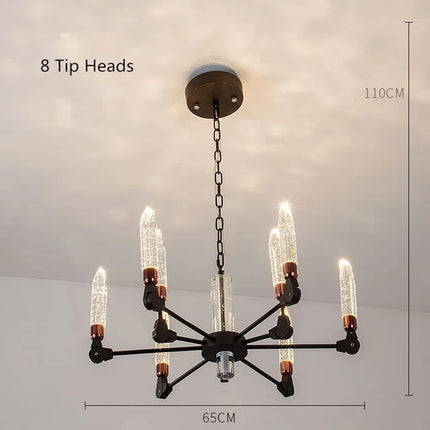 Lustre suspension nordique en fer et cristal moderne — LZ4X9V