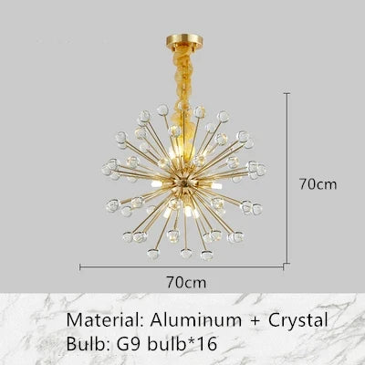 Lustre moderne en cristal pour décoration intérieure romantique — LZ4X9J