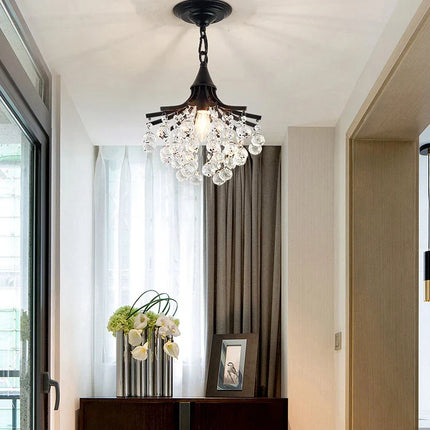 Plafonnier LED en cristal doré pour décoration contemporaine — LZ4X9JQ