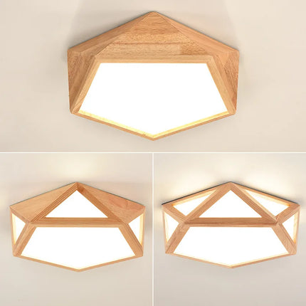 Plafonnier LED rondins design nordique géométrique creux — LZ4X9P2