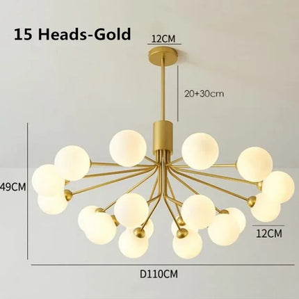 Lustre suspension boule en verre design nordique moderne LED — LZ4X9P2