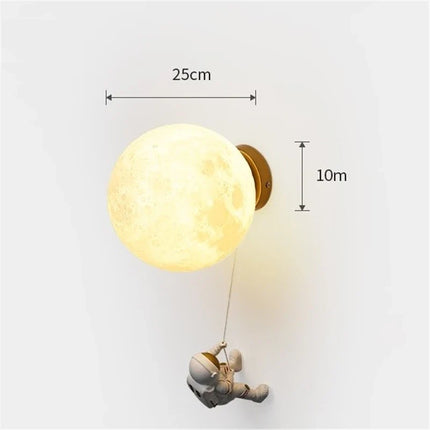 Applique murale enfant design astronaute avec étoiles et lune — LZ4X9P