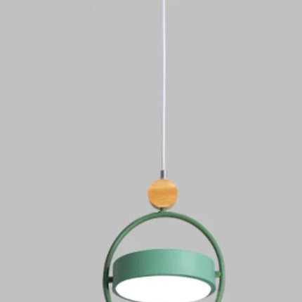 suspension luminaire led moderne en bois motif oiseau nordique