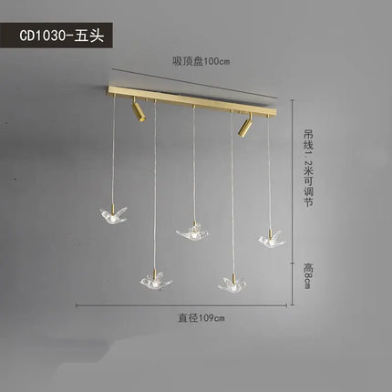 Suspension décorative en cuivre et acrylique forme oiseau — LZ4X9P2