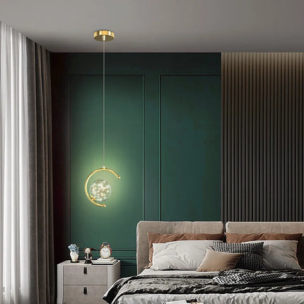 suspension boule de verre nordique pour luminaires gypsophile