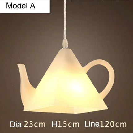 Suspension en résine décor théière et tasse de thé — LZ4X9P