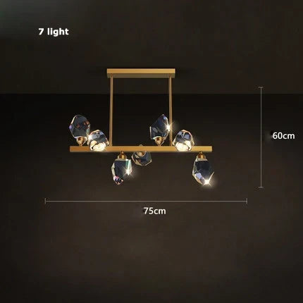 Lustre en cristal et cuivre au style art déco moderne — LZ4X9T2P