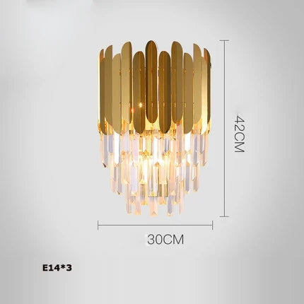 Lustre Art Déco en cristal et acier inoxydable avec éclairage LED — LZQ7D2