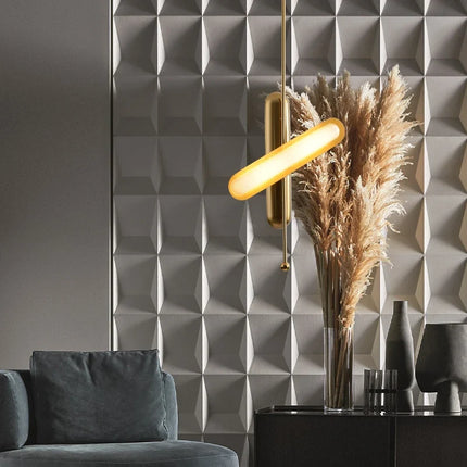 Lustre art déco doré en verre et fer pour éclairage élégant — LZ4X9T