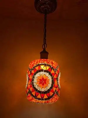 Suspension LED style bohémien en mosaïque turque rétro — LZ4X9P2