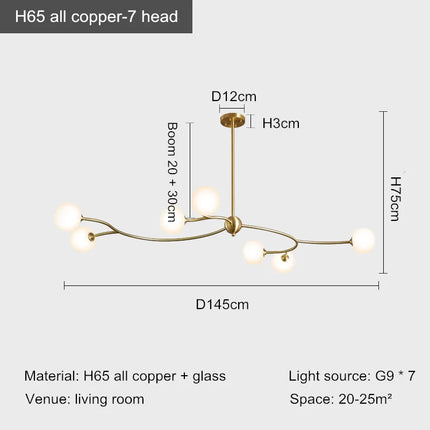 Lustre suspension en cuivre pour intérieur ambiance moderne — LZ4P9XQ