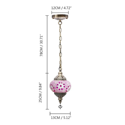 Suspension artisanale en verre mosaïque style méditerranéen — LZ4X9QJ