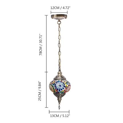 Suspension artisanale en verre mosaïque style méditerranéen — LZ4X9QJ