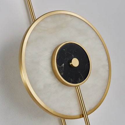 Applique murale nordique en marbre avec horloge intégrée décorative — LZ4X9T2