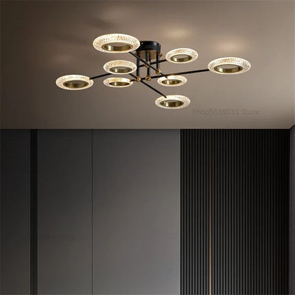 plafonnier led en cuivre avec abat-jour pmma haute transmission
