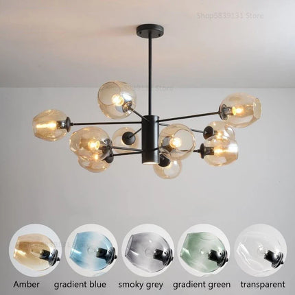 Lustre suspension nordique en verre et fer pour décoration — LZ7D9X