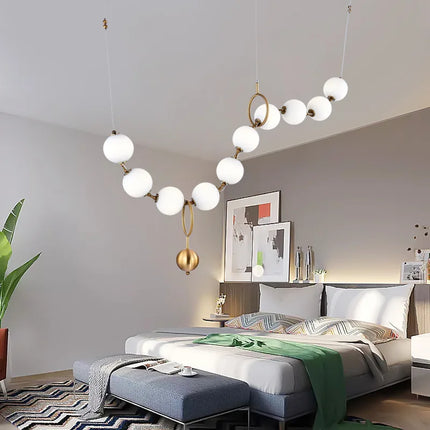 Lustre LED chaîne de boules en verre élégant et moderne — LZ4X9T2