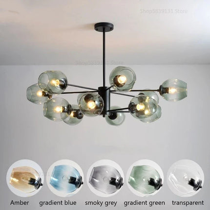 Lustre suspension nordique en verre et fer pour décoration — LZ7D9X