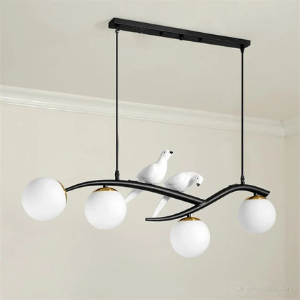 Lustre LED nordique avec abat-jour en verre en forme d'oiseau — LZ4X9T