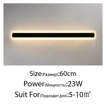 applique murale led acrylique miroir rectangle déco maison