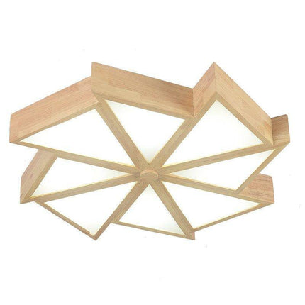 Plafonnier LED en bois à motifs triangulaires multiples — LZ4X9P2