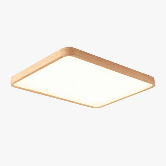 Plafonnier LED rectangulaire en bois aux bords arrondis — LZ4X9P2