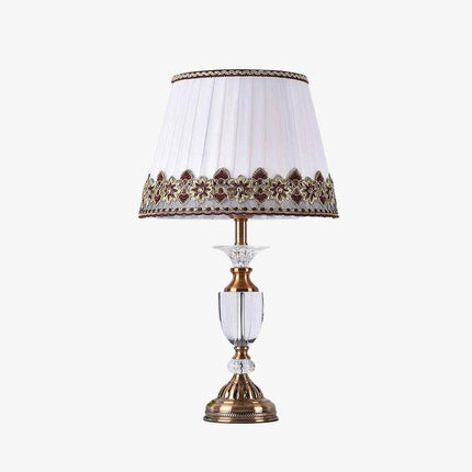 Lampe à poser rétro LED en verre cristal avec abat-jour en tissu — LZ4X9P2Q