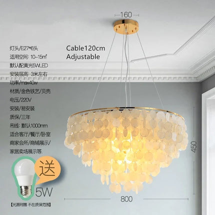 Suspension LED moderne avec plaques nacrées Loredi — LZ4P9X