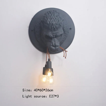 Applique murale LED vintage en résine gorille art déco — LZ4T9XQ