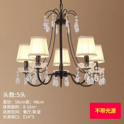 Lustre rétro créatif en fer et cristal style américain — LZ4X9P2