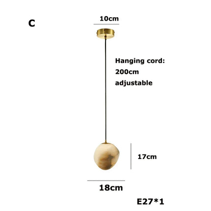 Suspension LED géométrique en marbre à intensité variable — LZ7FQ2