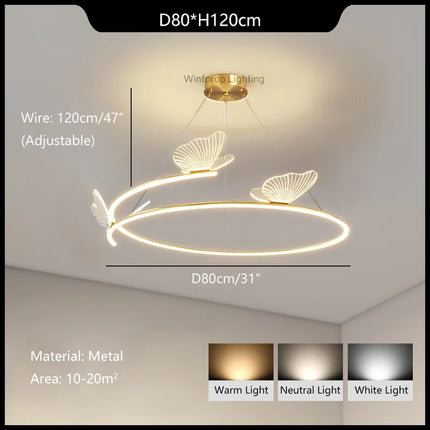 Lustre LED papillon pour décoration maison créative — LZ4X9T